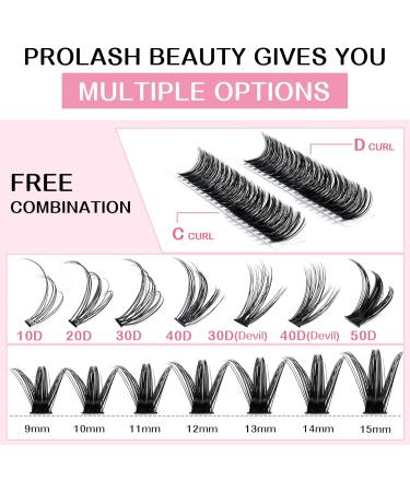 280 Pcs 40D+50D Mixed Lash Clusters - DIY Lash Extension Kit for At-Home Application - 14 Rows Cluster Lashes - 9-15 mix 40D+50D-C-Large - Buy Online on GoSupps.com