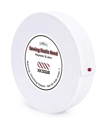 XKDOUS Elastic Band for Sewing  1 Inch 14 Yards White Knit Elastic Bands for Sewing Waistband and Pants Waist  High Elasticity