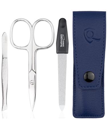 marQus Manicure Set 3 pieces travel set with file from Solingen nail care set nail scissors set and nail set 2. Blue