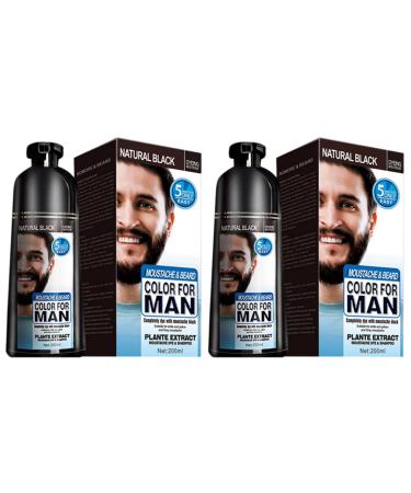 IGUATU 2 x Permanent Beard Dye Shampoo for Dying Beard Removal White Gray Beard Hair 200 ml
