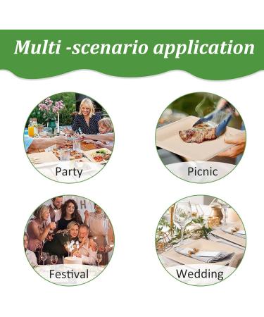 300 pcs Compostable Paper Plates Set Large Plates Heavy Duty Disposable Paper Plates Cutlery Includes Biodegradable Plates Forks Knives Spoons Cups Eco-Friendly Dinnerware Set for Party - Buy Online on GoSupps.com
