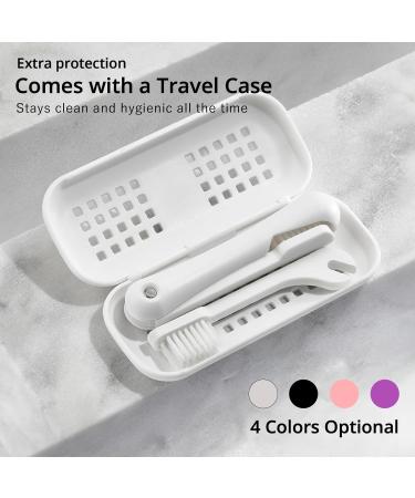 Travel Toothbrush with Case & Replaceable Heads | Xtr Space Travel Essentials for Camping & Business Travel - White - Buy Online on GoSupps.com