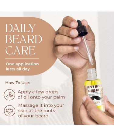 Happy Wife Minty Tingle Beard Oil for Men - 1 oz - Beard Softener with Sandalwood, Argan, Jojoba, Mint, Tea Tree, Cucumber & Clary Sage - Moisturizing Beard Care for Skin - Quality Seamoss - Buy Online on GoSupps.com