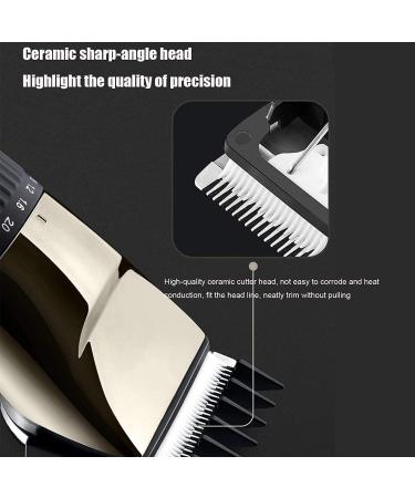 Professional Rechargeable Hair Clippers - Cordless Beard Trimmer Kit with Waterproof Ceramic Blades for Men - 2-Speed Adjustable Haircut Set (Black - Buy Online on GoSupps.com