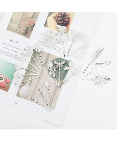 40 Pack Silver Vintage Butterfly Flower Metal Hair Pins - Cute Hair Clips for Bangs, Fine Hair - Decorative Bobby Pins for Women/Girls - Hair Accessories - Buy Online on GoSupps.com