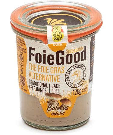 FoieGood - Duck Spread with Boletus - Duck Liver P t - Ideal for Appetizers - Smooth and Creamy - No Forced Feeding - Glass Jar 120 g - Buy Online on GoSupps.com