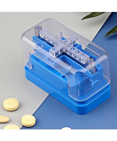 Adjustable Pill Splitter with Stainless Steel Blade | Quarter & Half Tablet Cutter for Easy Medication Dosing - Blue - Buy Online on GoSupps.com