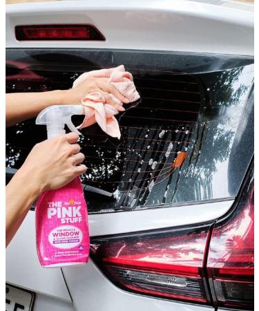 The Pink Stuff Miracle Window and Glass Cleaner Spray with Rose Vinegar 850ml + for You: 1x Cleaning Wipe & Organza Small Bag - Buy Online on GoSupps.com