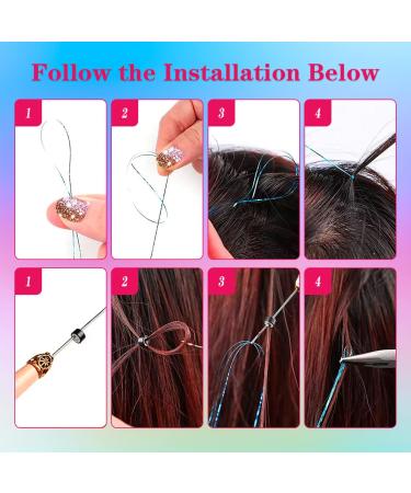 UPTOUP 46 Hair Tinsel Kit - 2000 Strands in 12 Colors - Glitter Extensions for Sparkling Shiny Hair - Silk Fairy Strands for Stunning Look - Buy Online on GoSupps.com