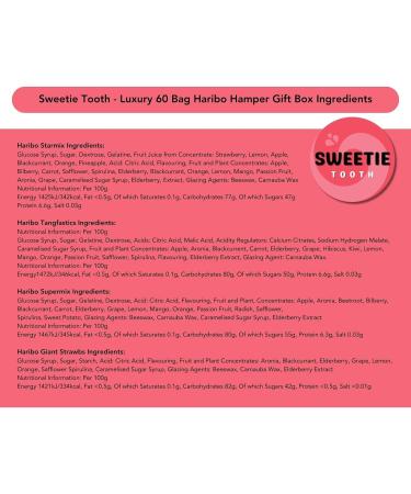 Sweetie Tooth's Premium 60 Bag Haribo Hamper Gift Box - Tangfastics Starmix Supermix & Strawbs - Gift box for Christmas Valentines Birthday Easter Kids Thank You Congratulations and More - Buy Online on GoSupps.com