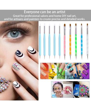 EMAGEREN 10 Dotting Tools Painting Brushes Set Nail Art Double Sided Dotting Tool Nail Art Rock Painting Pen Nail Art Dotting Pen Nail Art Brushes Set for Rock Painting Embossing Art Pottery Craft - Buy Online on GoSupps.com