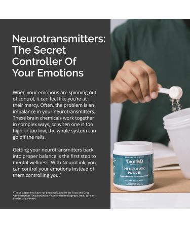 BRAINMD Dr Amen NeuroLink Powder - 114g - Supports Memory Focus & Concentration - Gluten Free - 30 Servings - Buy Online on GoSupps.com