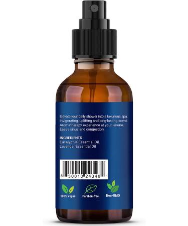 Eucalyptus Lavender Shower Spray 2 fl oz - Aromatherapy Steam Shower Enhancer - Instant Deodorizer for Bathroom - Nexon Botanics - Buy Online on GoSupps.com