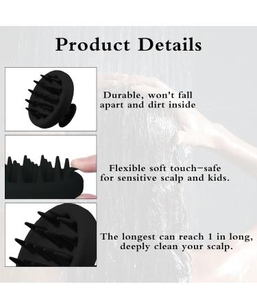 Premium Black Scalp Massage Brush - Silicone Shampoo Brush for Hair Growth Peeling & Relaxation - Perfect for Head Massage - Buy Online on GoSupps.com
