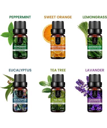 100% Pure Essential Oils Gift Set - Aromatherapy Oils for Diffusers | Eucalyptus Lavender Lemon Grass Orange Peppermint Tea Tree | Ideal for Home & Soap Making Supplies - Buy Online on GoSupps.com