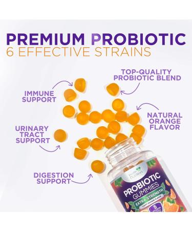 Probiotic Gummies 5 Billion CFU - Advanced Multi-Strain Probiotic Formula Immune Digestive & Gut Health Support Gummy for Women Men Kids Daily Probiotics Supplement Non-GMO Vegan 60 Gummies 60 Count (Pack of 1) - Buy Online on GoSupps.com