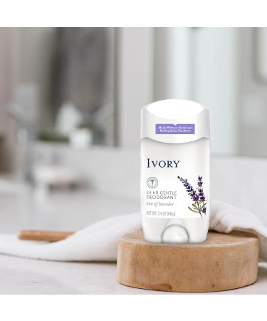 Ivory Aluminum Free Deodorant Hint of Lavender 24hr Gentle Deodorant Dermatologist Tested Baking Soda Free Paraben Free 2.4oz (Pack of 6) Hint of Lavender 2.4 Ounce (Pack of 6) - Buy Online on GoSupps.com