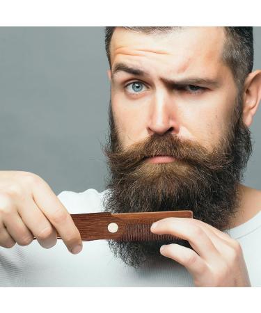 Premium Wooden Beard Comb & Hair Styling Tooth Comb - Foldable Anti-Static Beard Brush for Perfect Grooming & Relaxation - Buy Online on GoSupps.com