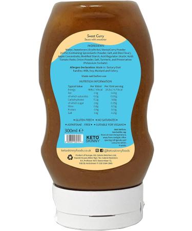 Keto Skinny Sweet Curry Sauce 300ml - Low Carb Vegan Diet Sauce - Sugar Free & No Artificial Flavors - 1 Pack - Buy Online on GoSupps.com