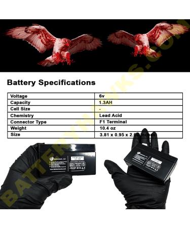 Buy UB-613 6V 1.3AH SLA Battery - Sealed Lead Acid F1 Terminal | International Shipping Available - Buy Online on GoSupps.com