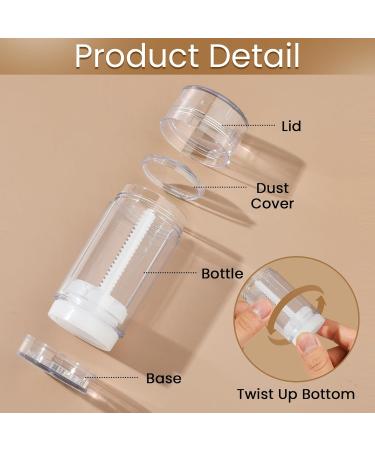 RONRONS 10 Pcs 30ml Empty Deodorant Containers Twist-up Filling Stick Clear Plastic Deodorant Bottles 1 Oz Refillable Deodorant Bottom fill Round Lip Balm Tubes for Home Travel Business Trip - Buy Online on GoSupps.com