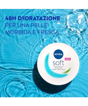  NIVEA Nivea Soft 48-hour moisturizing and refreshing multi-purpose cream for body hands and face fast-absorbing with vitamin E and jojoba oil for normal and dry skin - 2 x 300ml jars - Buy Online on GoSupps.com
