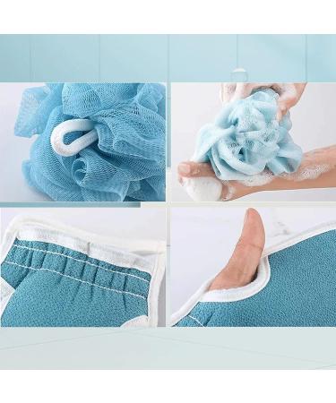 3Pcs Exfoliating Body Scrubber Set - Back Scrubber, Bath Glove, and Loofah Sponge - Deep Cleanse for Men and Women - Buy Online on GoSupps.com