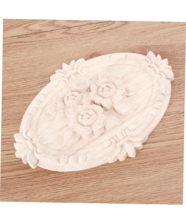 Cabilock 1pc Onlay Applique Wooden Corner Onlay Flower Furniture Carved Onlay Wood Applique Frame Wooden Door - Buy Online on GoSupps.com