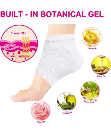 XAENA 3P Moisturizing Gel Heel Socks | Cracked Heel Repair Socks for Women | Toeless Gel Socks (White) - Shop Now! - Buy Online on GoSupps.com