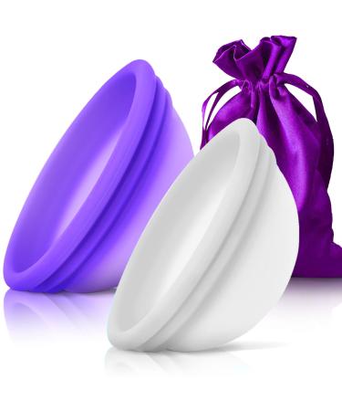 Reusable Menstrual Disc - Set of 2 Menstrual Cup - Soft Period Disc for Women Designed with Flexible Medical-Grade Silicone Period Cup (2 Small)