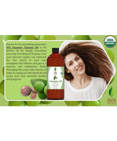 SVA Organics Tamanu Oil 16 oz - USDA Organic Cold Pressed, Pure & Unrefined for Skin, Hair & Soap Making - Buy Online on GoSupps.com