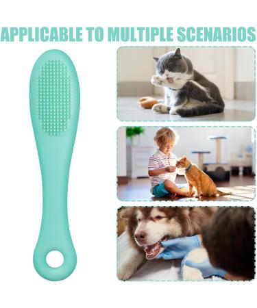 Cat Chin Brush - Grooming Chin Scrubber Soft Chin Brush | Non-Slip Cleaning Brush Finger Multifunctional Pet Supplies for Cats Green - Buy Online on GoSupps.com