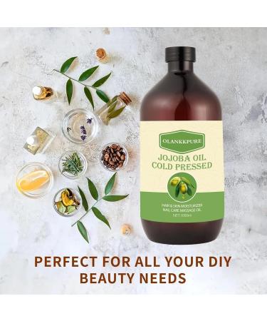 32 fl oz 100 Pure Jojoba Carrier Oil Unrefined Hexane Free Cold Pressed for Skin Face Hair Nails & Massage - Buy Online on GoSupps.com