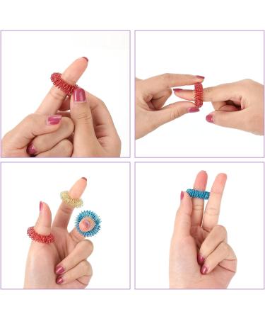 Massage Rings Set - 6 Colorful Spiky Sensory Finger Rings for Stress Relief Acupressure & Fidgeting - Noiseless Stress Reducer for Adults & Teens - Buy Online on GoSupps.com