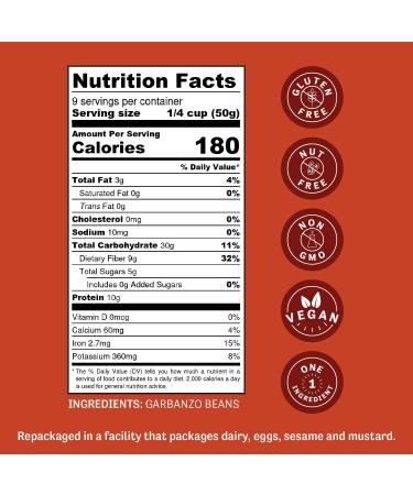 Judee's 1 lb Garbanzo Beans - Non-GMO Vegan, Great for Hummus & Falafels - Gluten & Nut Free Facility - Buy Online on GoSupps.com