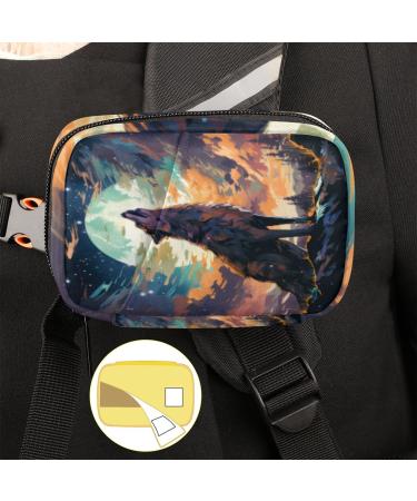 Moon Wolf Print Travel Pill Organizer Bag - Portable 7 Day Pill Case with Zipper for Daily Travel | International Shipping Available - Buy Online on GoSupps.com