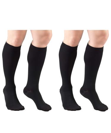 Truform Short Length Compression Stockings 20-30 mmHg Black X-Large (Pack of 2) X-Large (Pack of 2) - Short Black