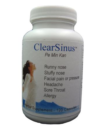 NaturalyPure ClearSinus - Allergy and Sinus Congestion Relief. Runny Stuffy Itchy Nose and Eyes. Sore Throat and Cough. 120 Vegan Capsules.
