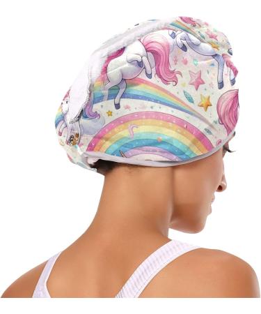 Playful Unicorn Hair Towel 2 Pack | Colorful Quick Dry Hair Turbans for Women & Girls - Super Absorbent & Fun Design - Buy Online on GoSupps.com
