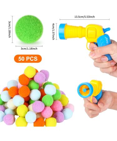 Jodsen Cat Toys Balls 50 Pcs Cat Pom Pom Balls & 1 Cat Toy Launcher Random Color Colorful Cat Balls Interactive Cat Toys with 50 Soft Cat Balls Plush Cat Ball Toy for Indoor Cats (50 Pcs) - Buy Online on GoSupps.com