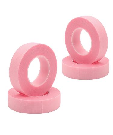 4 Rolls False Eyelash Tape Pink Lash Tape Breathable & Micropore Tape PE Eyelash Tape for Extensions 9M Each Roll