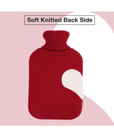 Soft Knit Heart Pattern Hot Water Bottle Cover - 2L Wine - HomeTop - Pack of 1 - Buy Online on GoSupps.com