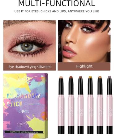 Eyeshadow Sticks Set | Creamy Matte Pearl Eyeshadow Sticks Multi Neutral Colors Smudge-Proof Shadow Stick Long-Lasting Makeup Frifer Group 1 - Buy Online on GoSupps.com