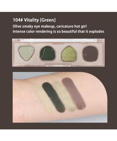 Eyeshadow Palette | 4 Colors Matte Eyeshadow Palette for Makeup | Long Lasting Waterproof Multifunctional Makeup Supplies High Brightness for Teens Women Boys Men Pochy 104# Vitality (Green) - Buy Online on GoSupps.com