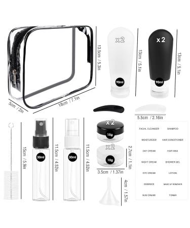 Silicone Travel Bottles Set - TSA Approved Travel Containers for Liquids Ideal for Shampoo Lotion Shower Gel - Refillable Empty Bottles (16) - Buy Online on GoSupps.com