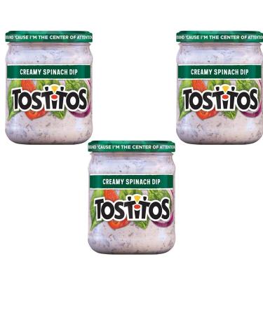 Tostitos Creamy Spinach Dip 15oz Glass Jar (Pack of 3) - Flavorful Party Dip Trio - Buy Online on GoSupps.com