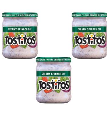 Tostitos, Creamy Spinach Dip, 15oz Glass Jar (Pack of 3)