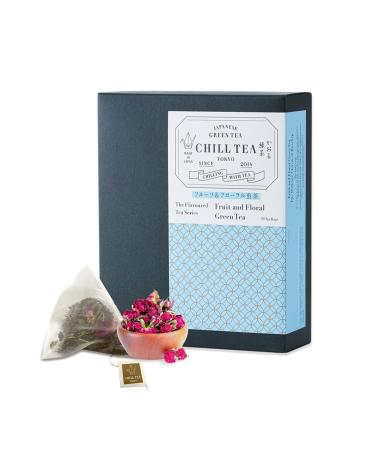 CHILL TEA Tokyo Fruity and floral green tea from CHILL TEA Tokyo - 100% Japanese loose leaf green tea with rosehip - 100% plastic-free tea bags - Lightly fruity flavor (30 tea bags)