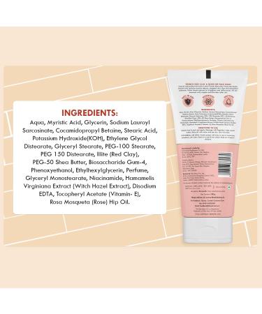 Pore Cleansing Face Wash | French Clay & Rosehip Oil | Oil Control & Impurity Removal | Paraben Free | 100ml - Buy Online on GoSupps.com